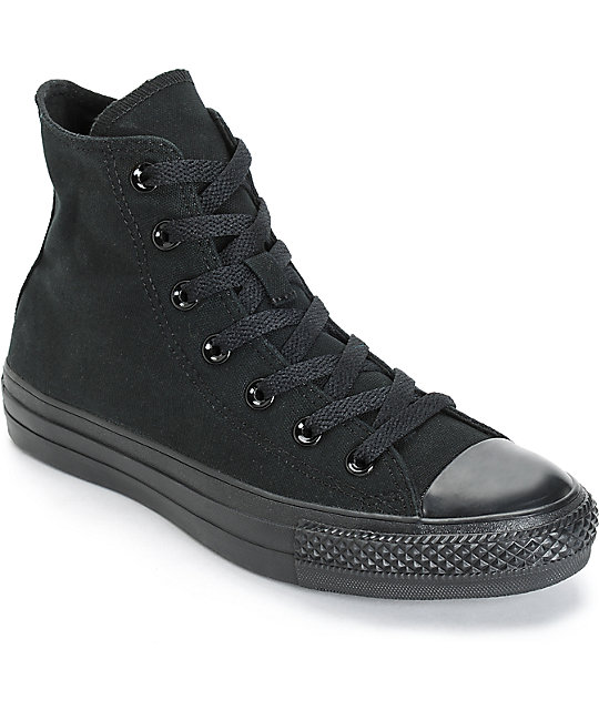 Converse Womens Chuck Taylor All Star All Black High Top Shoes .
