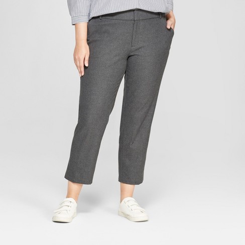 Women's Plus Size Ankle Pants With Comfort Waistband - Ava & Viv .