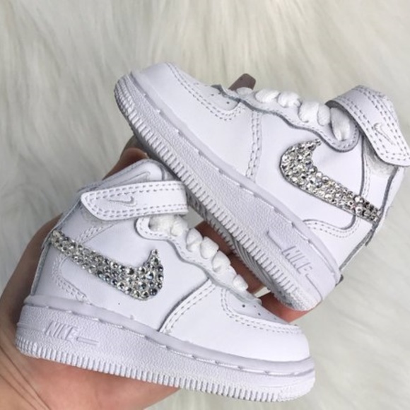 Nike Shoes | Bling S Baby Toddler Air Force1 Swarovski | Poshma
