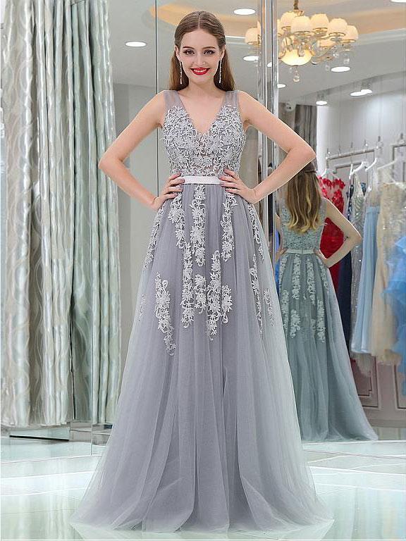2018 Lace and Tulle Prom Dresses, Party Dresses, Banquet Dresses .