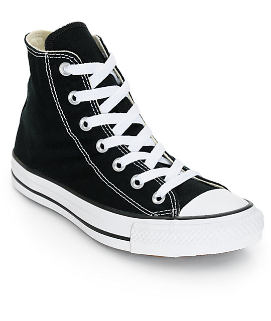 Converse Womens Chuck Taylor All Star Black High Top Shoes | Zumi