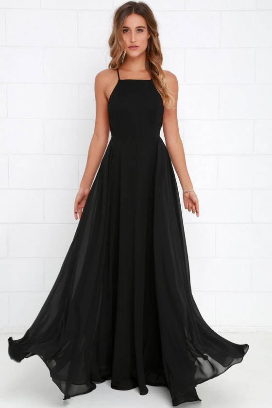 Beautiful Black Dress - Maxi Dress - Backless Maxi Dre