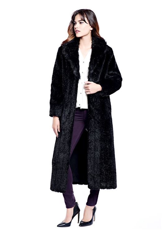 Women's Black Mink Signature Full-Length Faux Fur Co