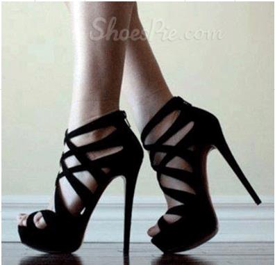 shoes, black shoes, black high heels, high heels, clothes, shoes .