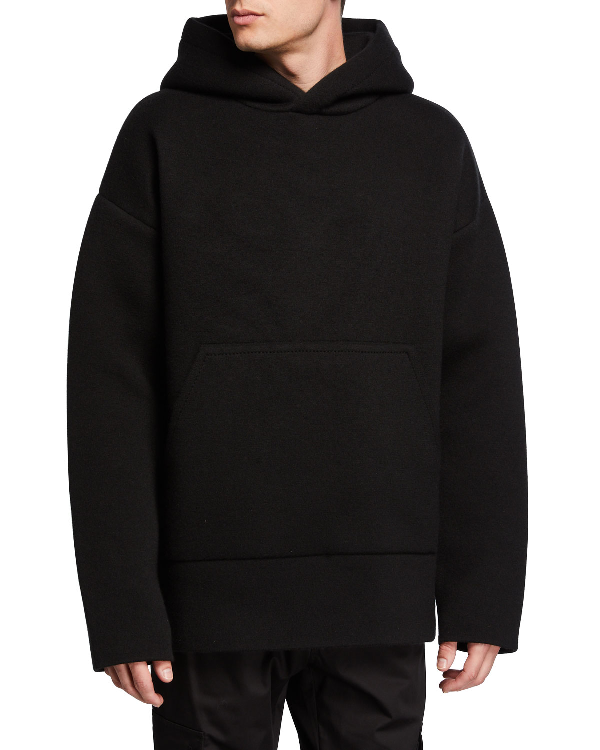 Bottega Veneta Men's Solid Oversized Hoodie Sweatshirt In Black .