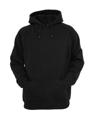 Details about Hooded Plain Black Sweatshirt Men Women Pullover .