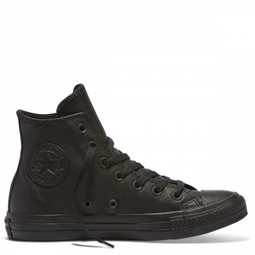 black leather converse high to