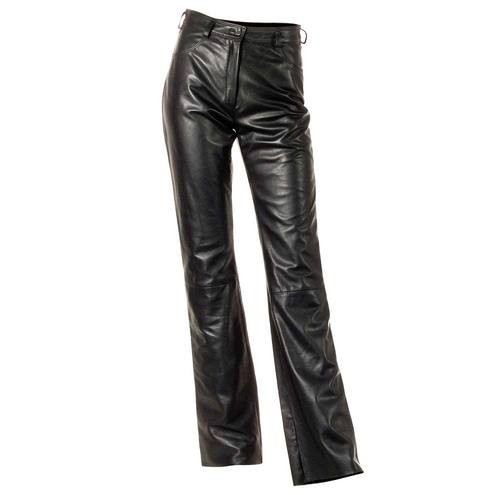 Black Leather Pants for Women customized fit Made in Florence .