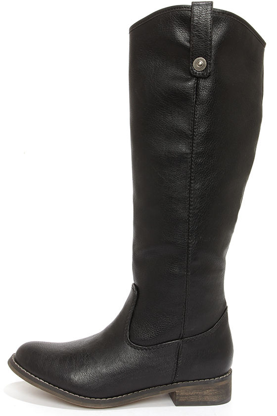 Cute Black Boots - Knee High Boots - Riding Boots - $45.