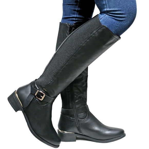 Shoes | New Black Slim Calf Knee High Riding Boots 10 | Poshma