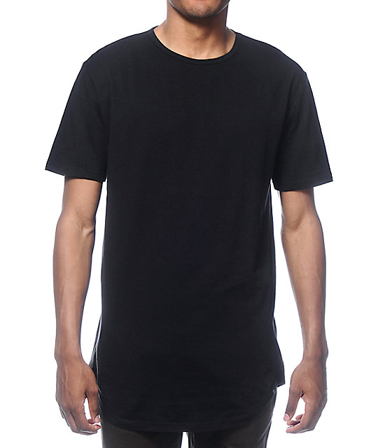 Zine Tall Scoop Black Long T-Shirt | Zumi