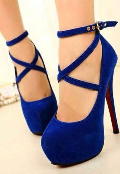 Beautiful Blue stilettos | Heels, Cool high heels, High hee