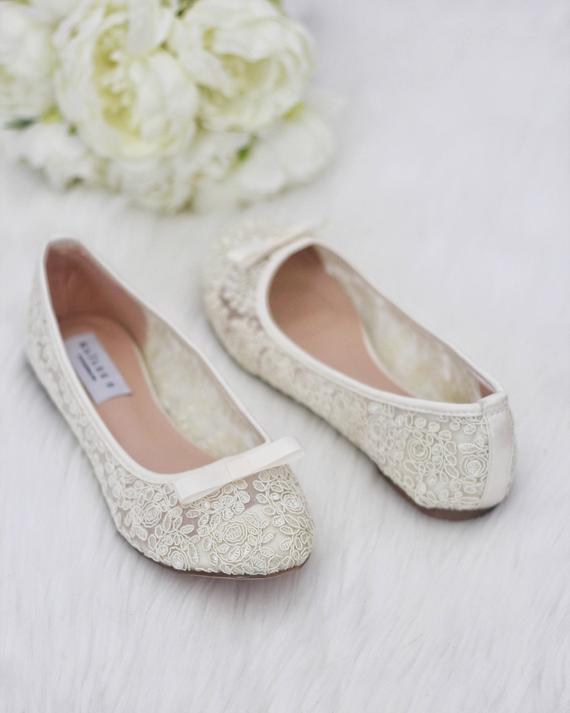 Women wedding Shoes bridesmaid Shoes IVORY Crochet Lace | Et