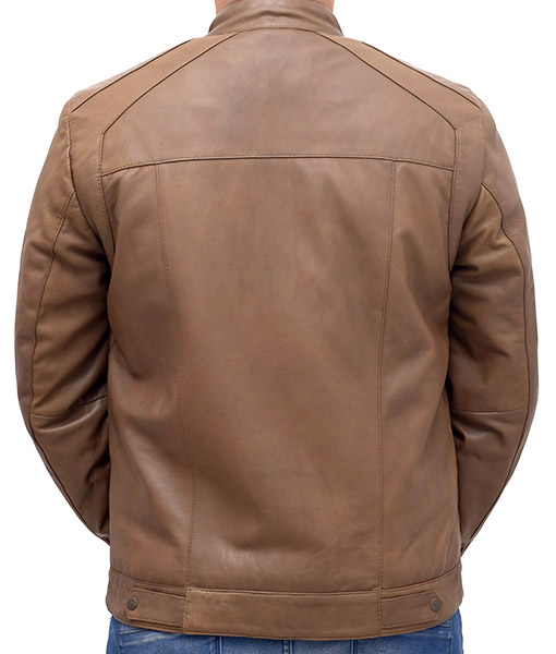 Heavy-duty Brown Leather Bomber Jacket - Authentic Leather Jackets .