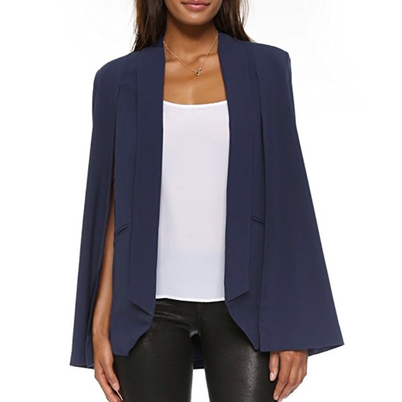 Mason Jackets & Coats | Nwt Michelle Cape Jacket In Navy Size 0 .