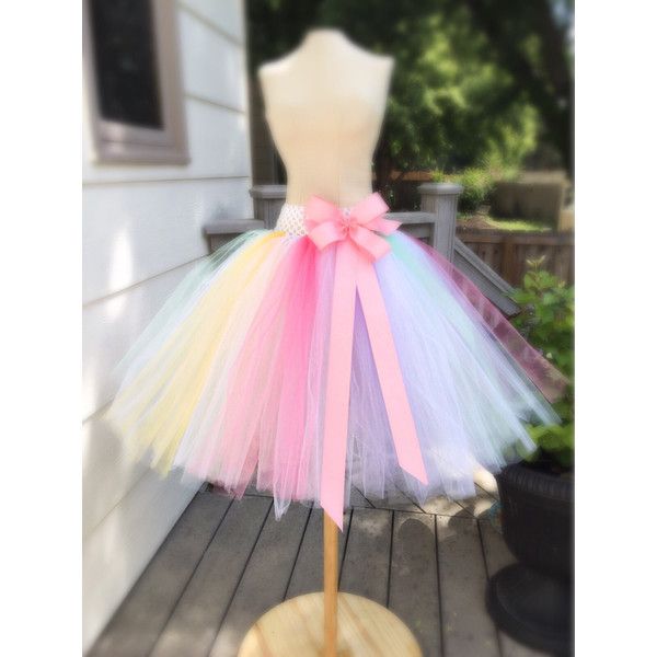 Pastel Rainbow Adult Tutu Skirt Bachelorette Tutu. ($35) ❤ liked .