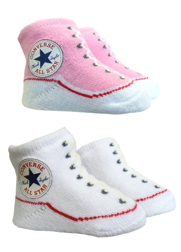 Converse Baby Booties Socks - Pink / Whi