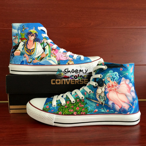 High Top Converse Custom Shoes Anime Magi Hand Painted Canvas .