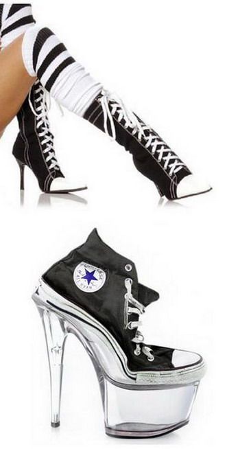 Converse high heels. I want the top ones as my wedding shoes .