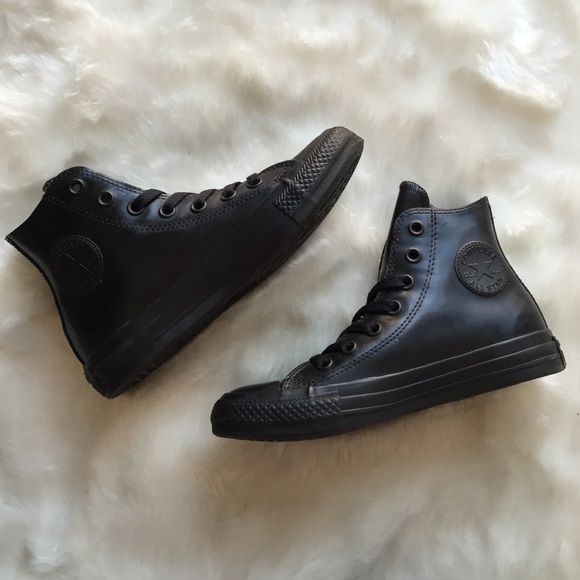 Converse Shoes | Black All Star Hi Rubber | Poshma