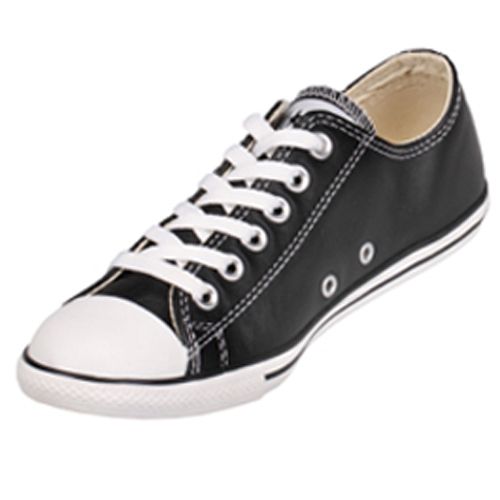 $99.99 Converse Chuck Taylor 113937 Leather Black Slim low top .