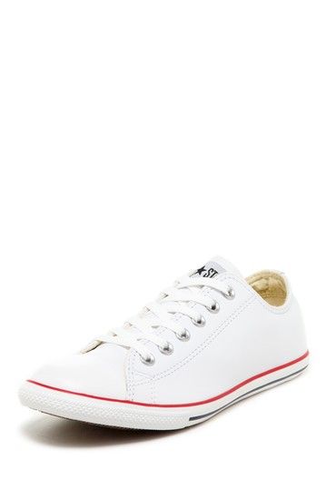 Chuck Taylor Unisex White Leather Slim Ox Sneaker by Converse on .