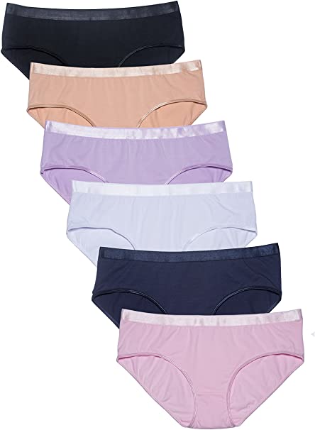 COSOMALL Women's Cotton Underwear Beyond Soft Briefs Panties Pack .