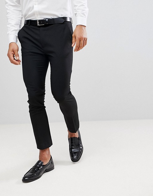 ASOS Super Skinny Smart Crop Pants In Black | AS