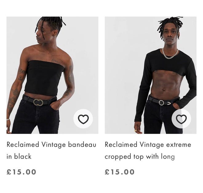 ASOS sells 'moob tubes' for men, and Twitter is having a field d