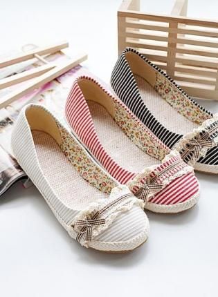 Sweet Style Bowknot canvas shoes, Eco Friendly.. cute !!! | Women .