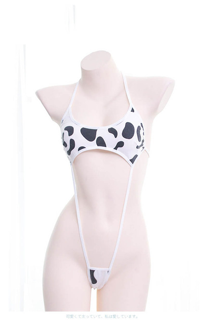 Cute Lingerie Milk Cow Print Women Sexy Set Erotic One Piece .