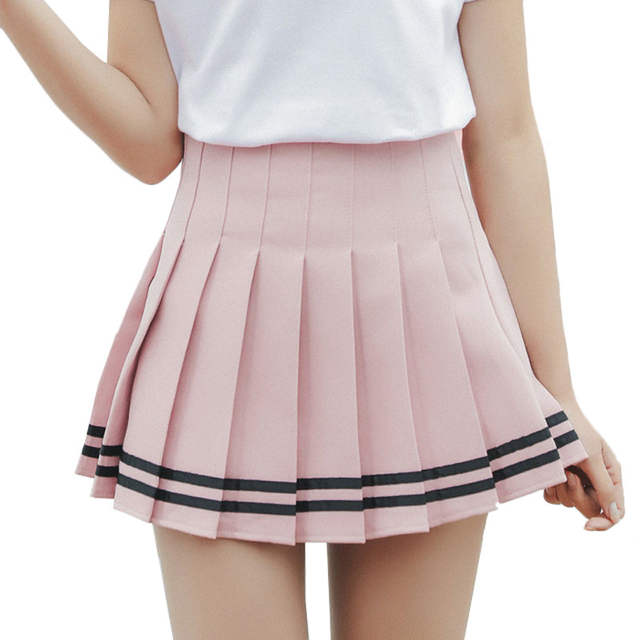 Women Plaid Skirt Lolita Style Harajuku Kawaii Sweet Striped .