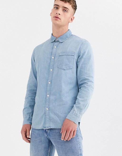 Weekday classic denim shirt in light blue | AS