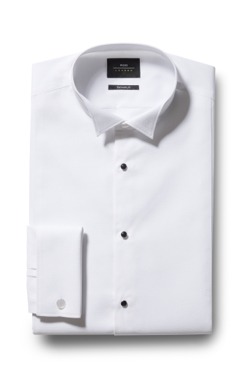 Moss London Premium Extra Slim Fit White Marcella Wing Collar .