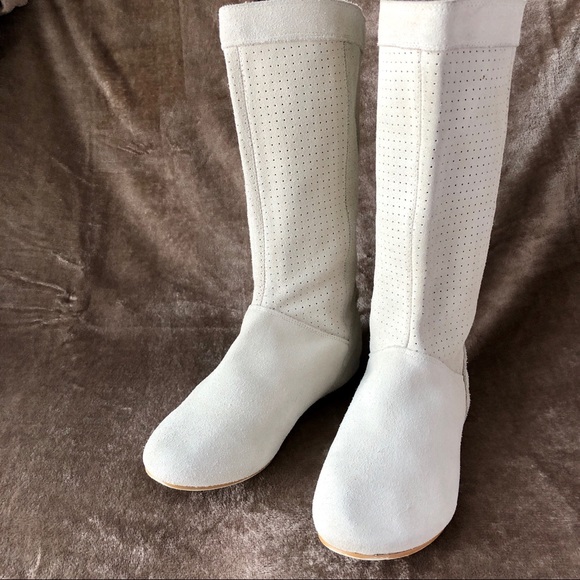 Rampage Shoes | Keki Off White Boots Flat Slouchy 85 | Poshma