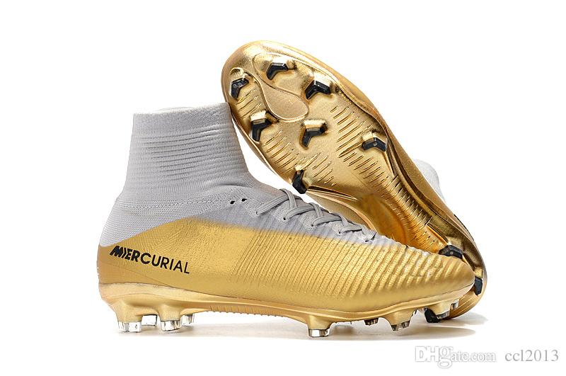 2020 2020 Hot Selling Football Boots 100% White Gold Kids Soccer .