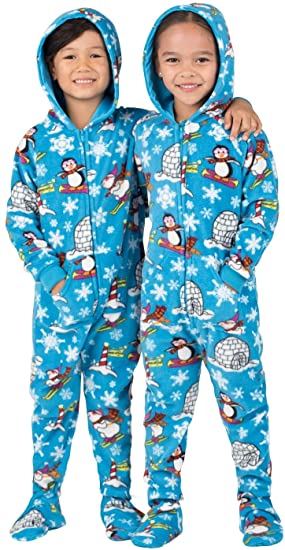 Amazon.com: Footed Pajamas - Winter Wonderland Toddler Hoodie .