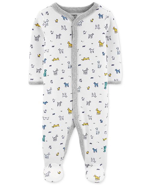 Carter's Baby Boys 1-Pc. Dog-Print Cotton Footed Pajamas .