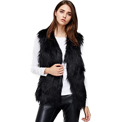 Black Faux Fur Vests: Amazon.c