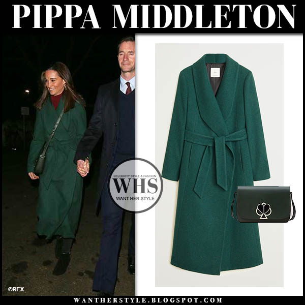 Pippa Middleton in green belted coat in Chelsea on December 4 ~ I .