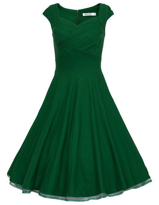 Elegant High Waist Retro Swing Dress | Pretty dresses, Beautiful .