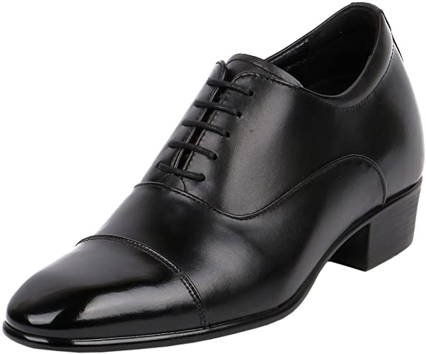Amazon.com | Men High Heel Dress Shoes 3 Inch Height Taller .