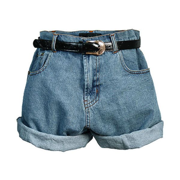 Retro Oversized High Waist Denim Shorts with Waistband ($26 .