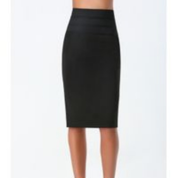 bebe Skirts | High Waisted Midi Pencil Skirt Black | Poshma