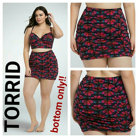 torrid Swim | Butterfly High Waist Skirt Suit Bottom 3x Xxxl .
