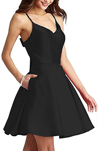 Amazon.com: Rjer V Neck Homecoming Dresses Short With Pockets For .
