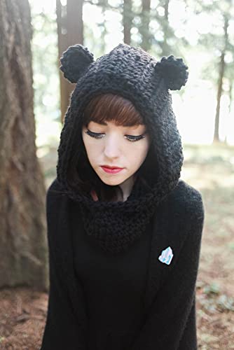 Amazon.com: Capucha - Handmade Crochet Hooded Cowl Bear Ears .
