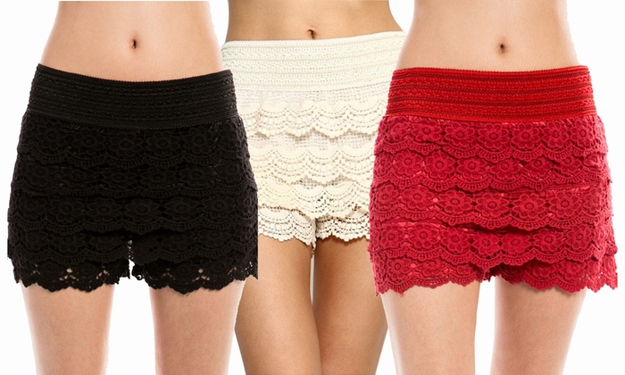 Women's Crochet Lace Shorts (3-Pack) | Group