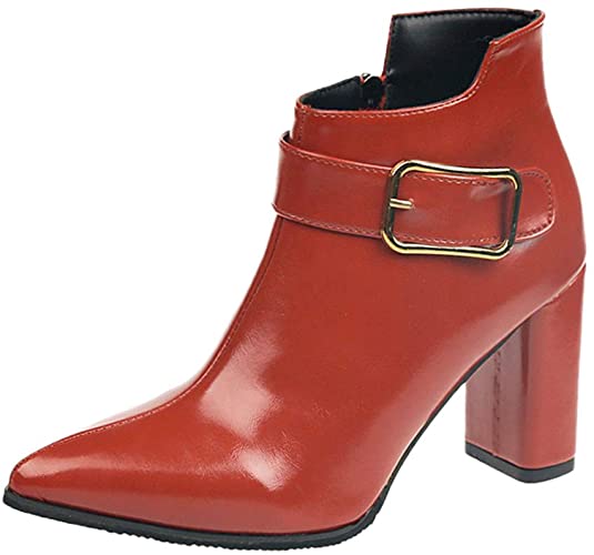 Amazon.com | JESPER Women High Heel Office Ladies Ankle Boot Faux .