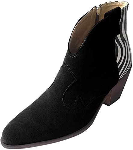 Amazon.com | Ladies Ankle Boot - RQWEIN Low Stacked Heel Closed .
